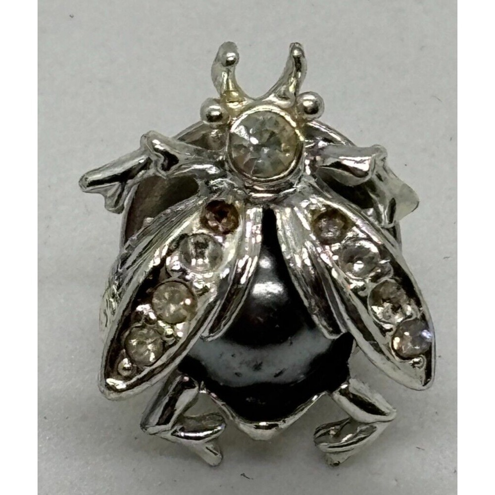 Vintage Insect Pin Rhinestone Wings Tiny Figural Brooch‎ Stocking Stuffer